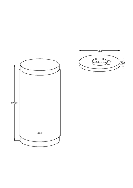 Cos de gunoi stradal Marbella cu aspect de marmura alba 43×79 cm